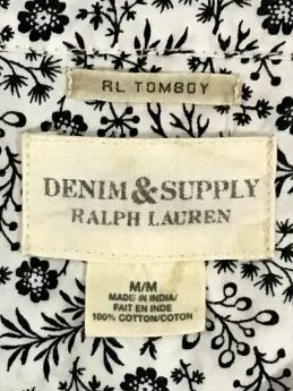 Ralph Lauren Denim & Supply Tomboy Shirt • Cotton • Black/White • Medium - Picture 3 of 8